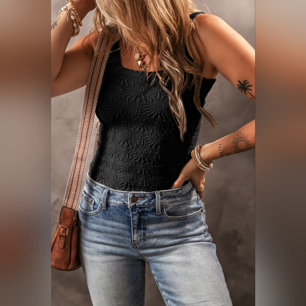 Square Neck Wide Strap Tank Top